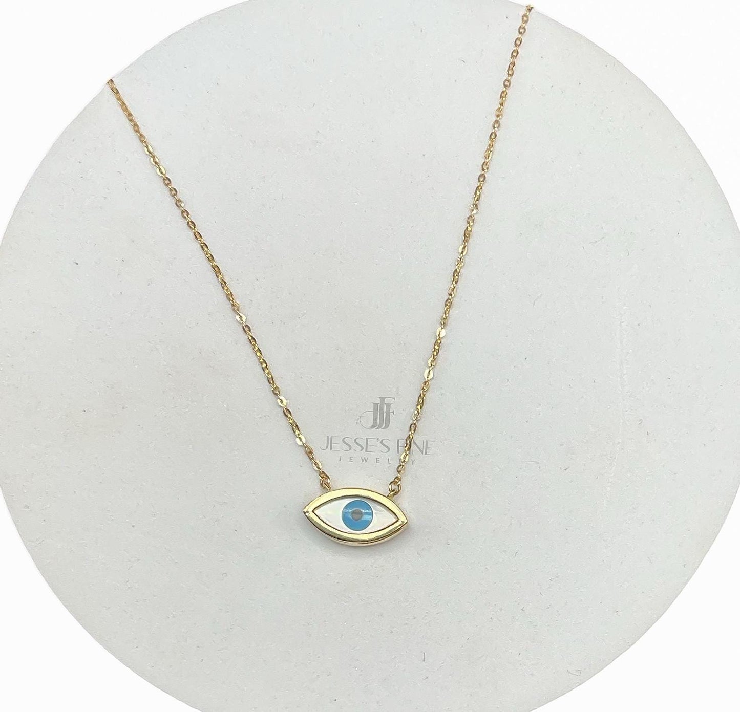 White Evil eye necklace mother of pearl evil eye pendant dainty blue and white evil eye necklace CZ evil eye necklace protection amulet