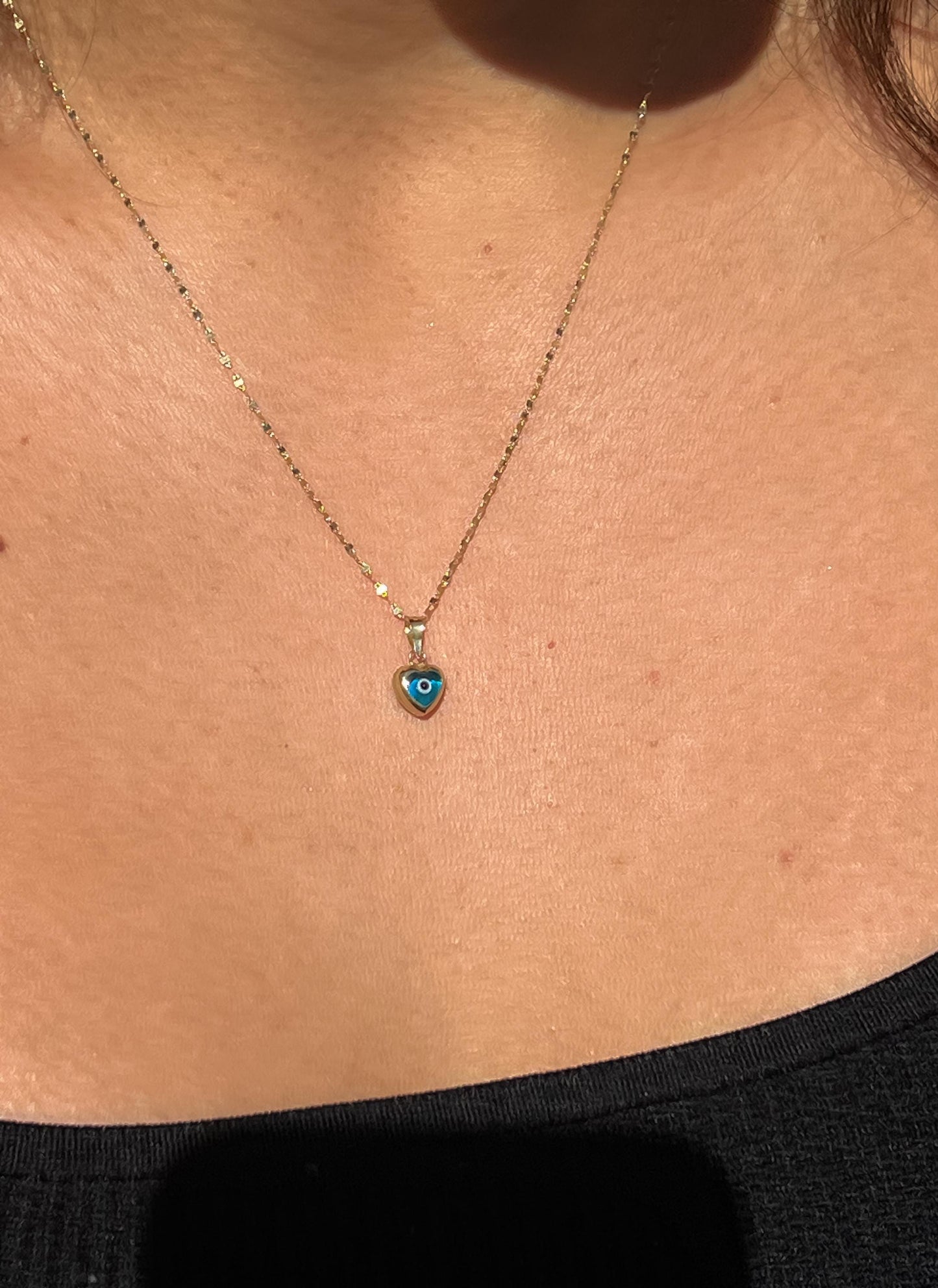 Dainty heart evil eye pendant turquoise real 10k gold evil eye heart shaped charm pendant gift for hernprotection evil eye charm amulet eye