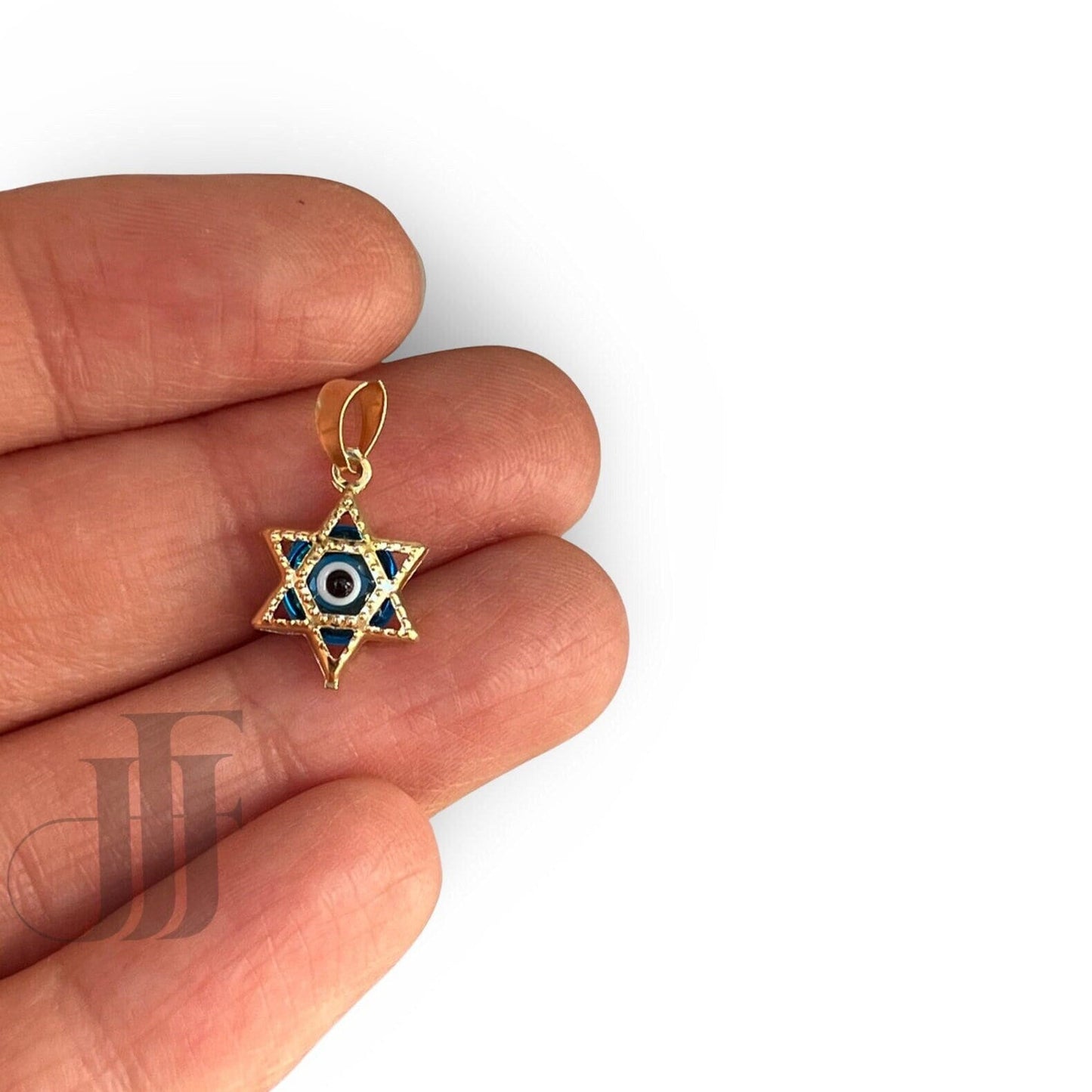 Gold Star of David pendant blue yellow gold Star of David Jewish star charm Bat Mitzvah Gift Evil eye David Mage pendant gift for her Jewish