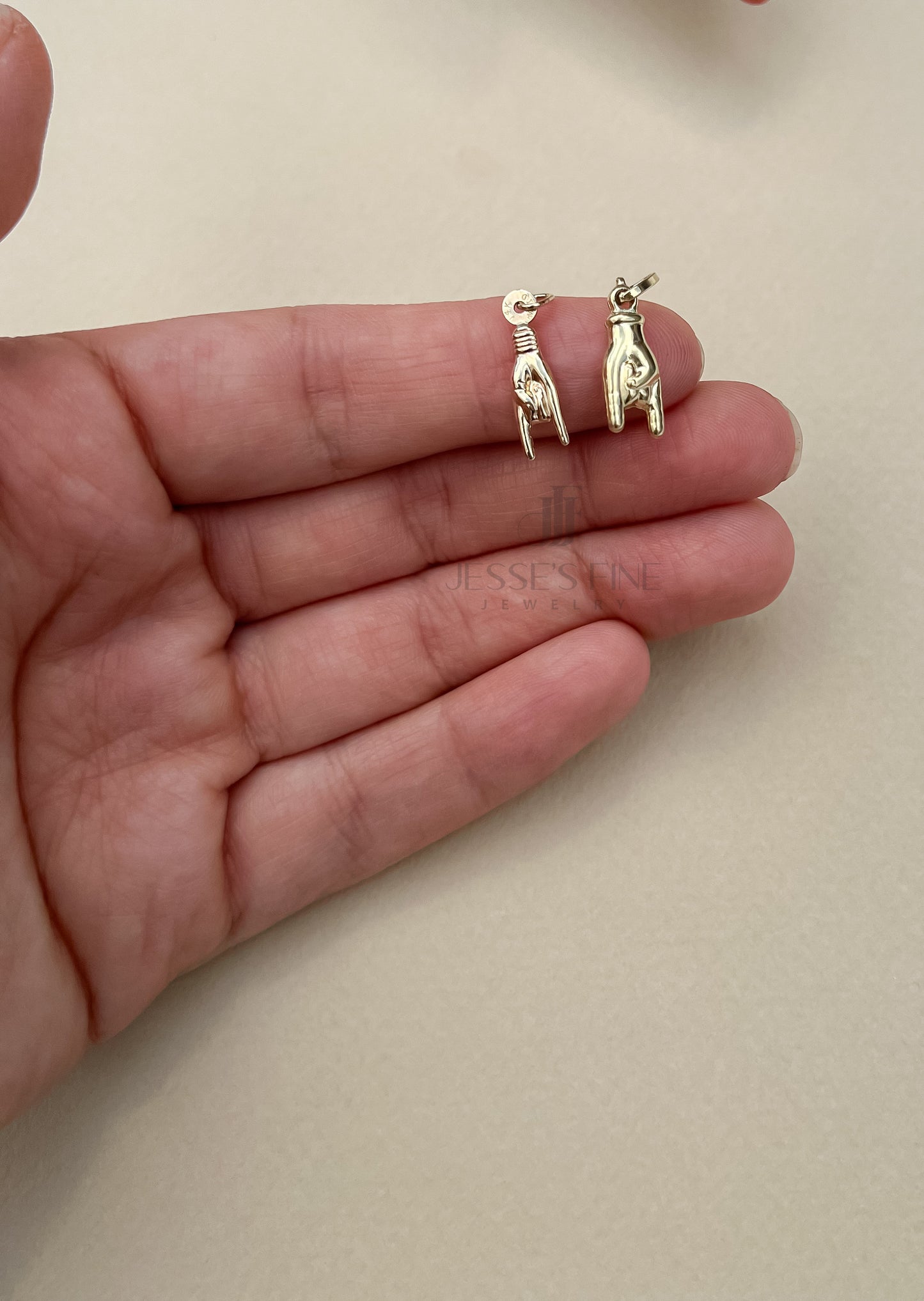 Mano Cornuto italian Charm Gold Hand Real Gold Italian Charm good luck charm Malocchio hand charm Italian superstition luck charm gift