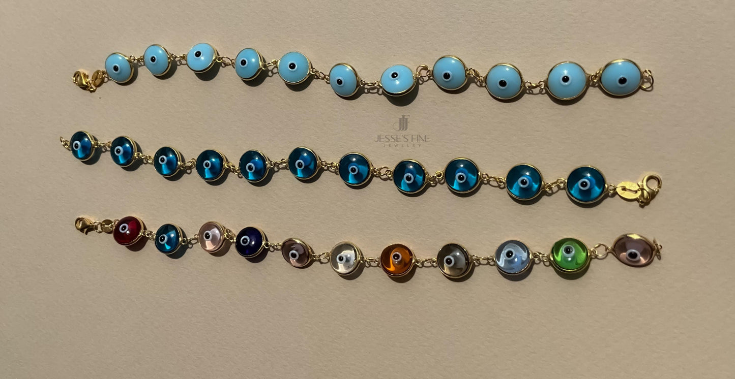Evil eye tennis bracelet gold plated tennis turquoise evil eye bracelet light blue evil eye bracelet multicolor evil eye bezel bracelet