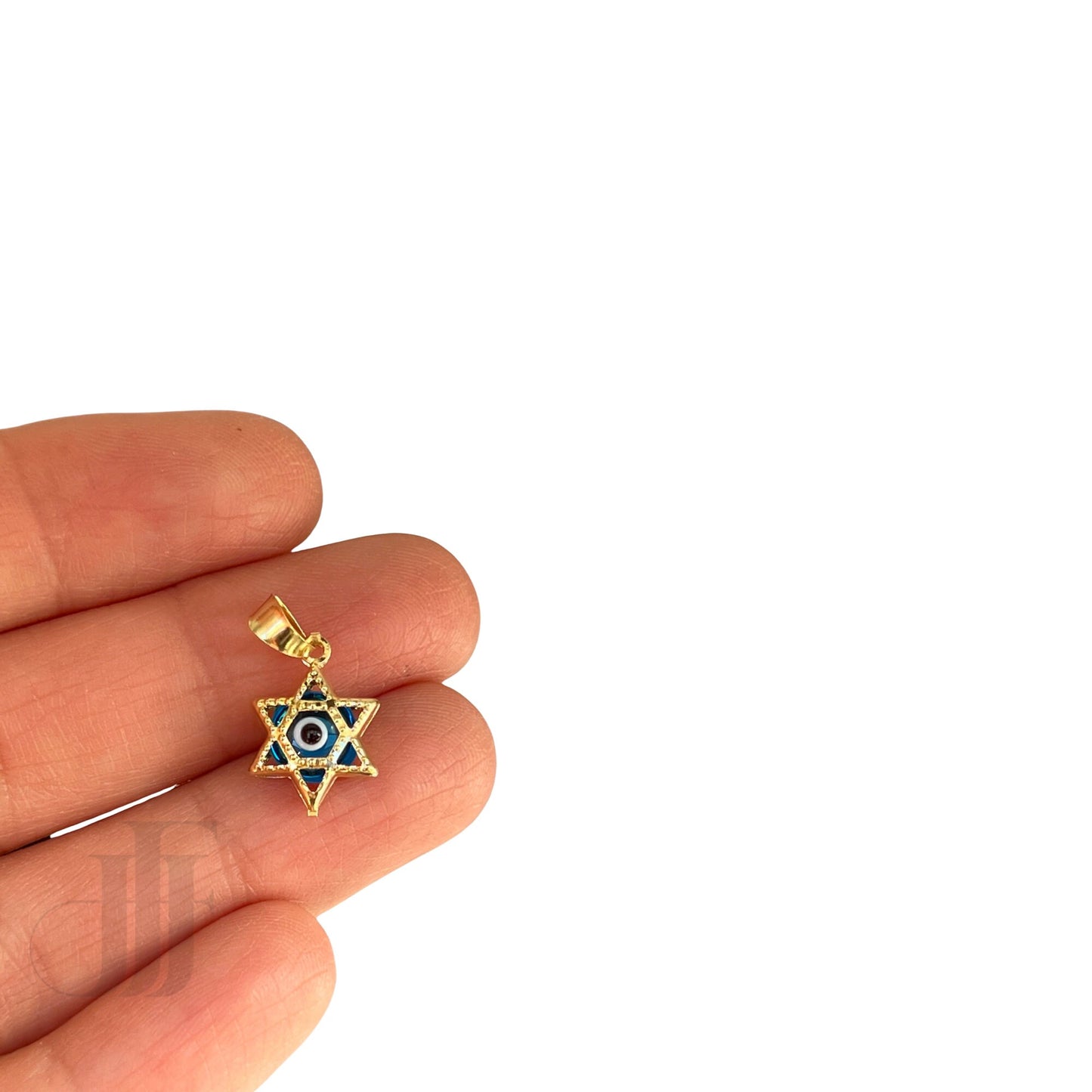 Gold Star of David pendant blue yellow gold Star of David Jewish star charm Bat Mitzvah Gift Evil eye David Mage pendant gift for her Jewish