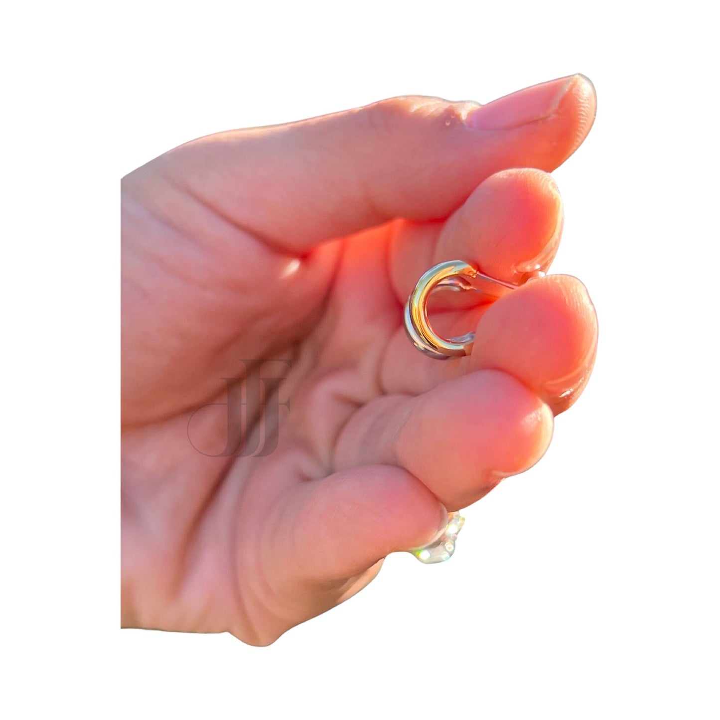 Mixed metal small hoop two tone silver and gold hoop two tone open hoop gift for friend mixed metal hoops silver and gold huggie trendy hoop