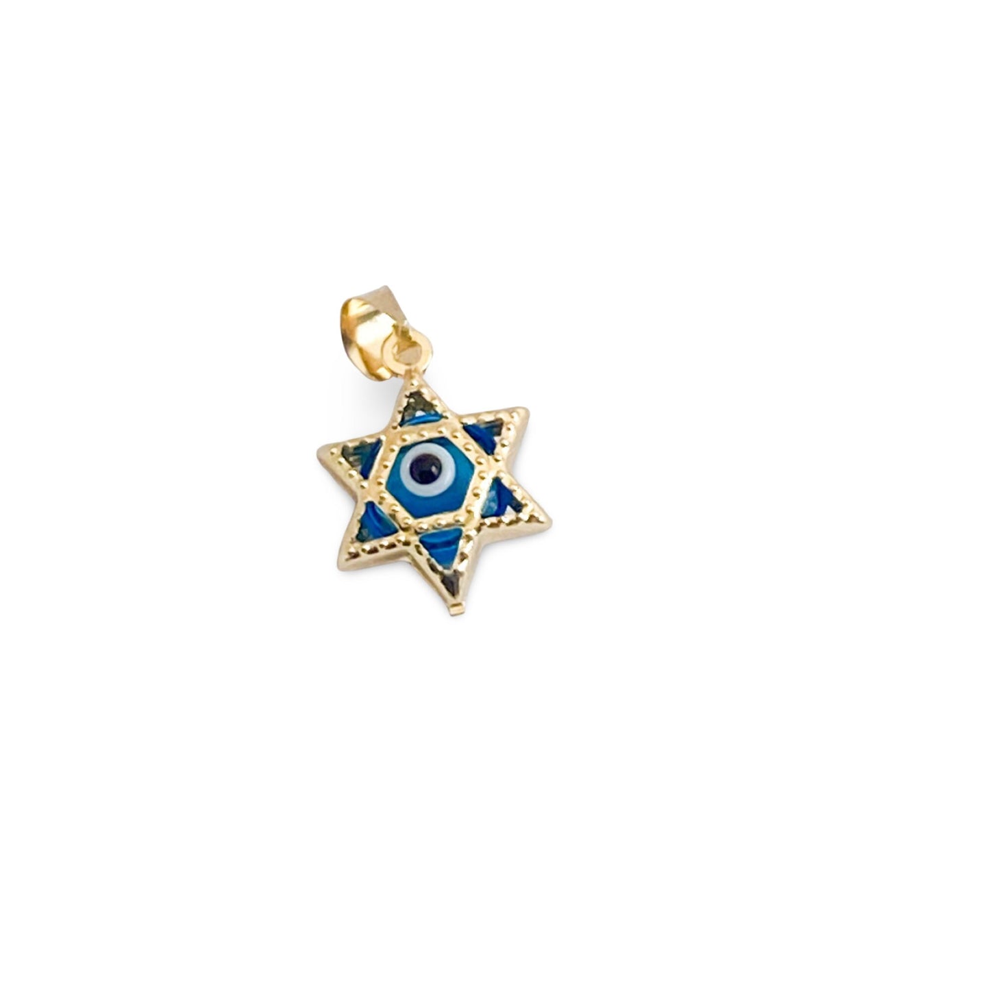 Gold Star of David pendant blue yellow gold Star of David Jewish star charm Bat Mitzvah Gift Evil eye David Mage pendant gift for her Jewish
