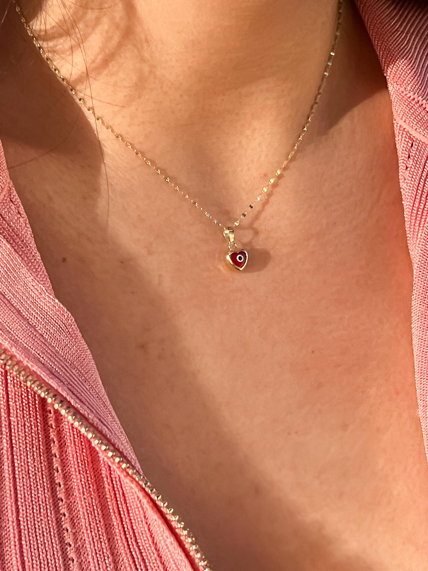 Dainty heart evil eye pendant turquoise real 10k gold evil eye heart shaped charm pendant gift for hernprotection evil eye charm amulet eye