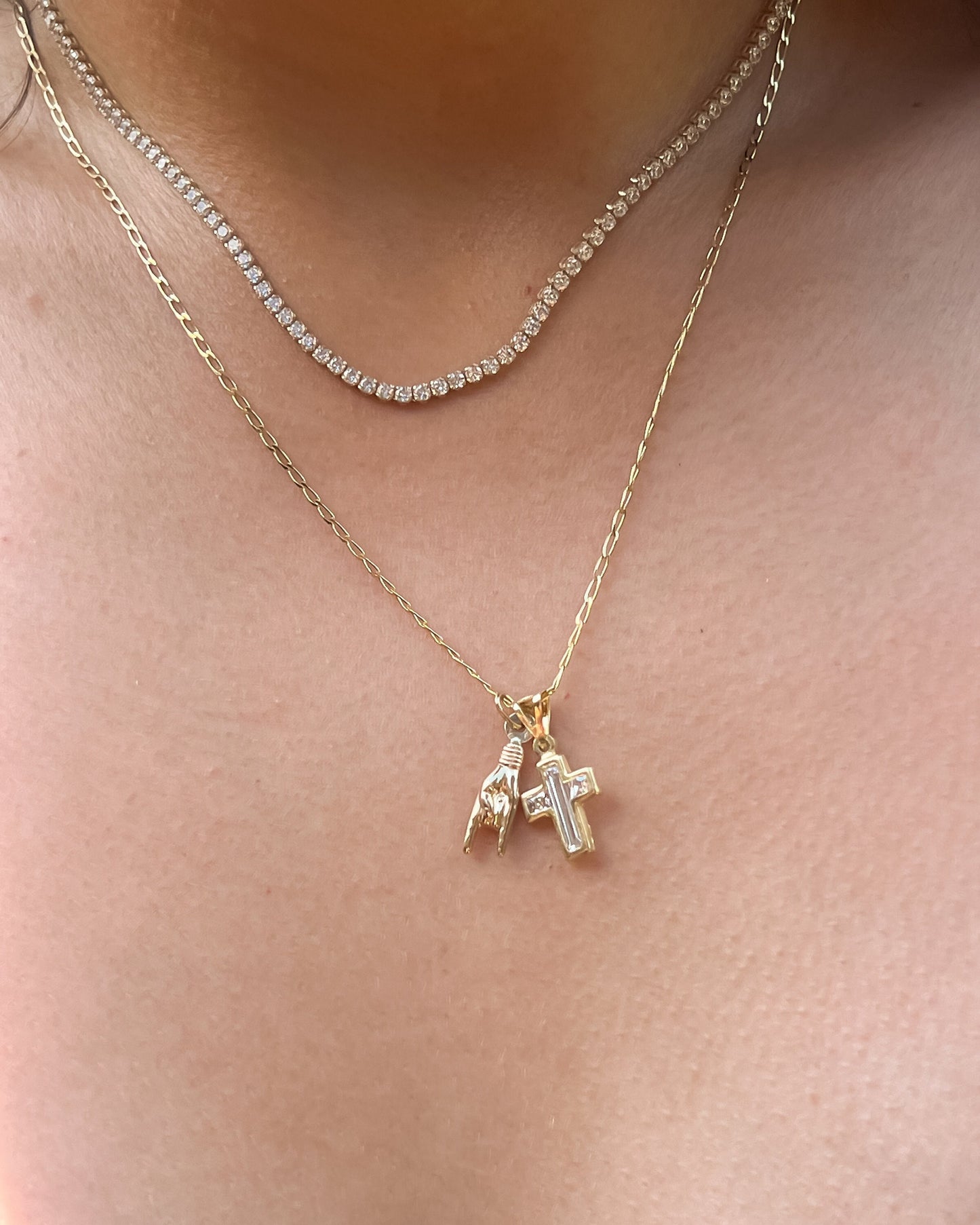 Small Mano Cornuto italian Charm Gold Hand Real Gold Italian Charm good luck charm Malocchio hand charm Italian superstition luck charm