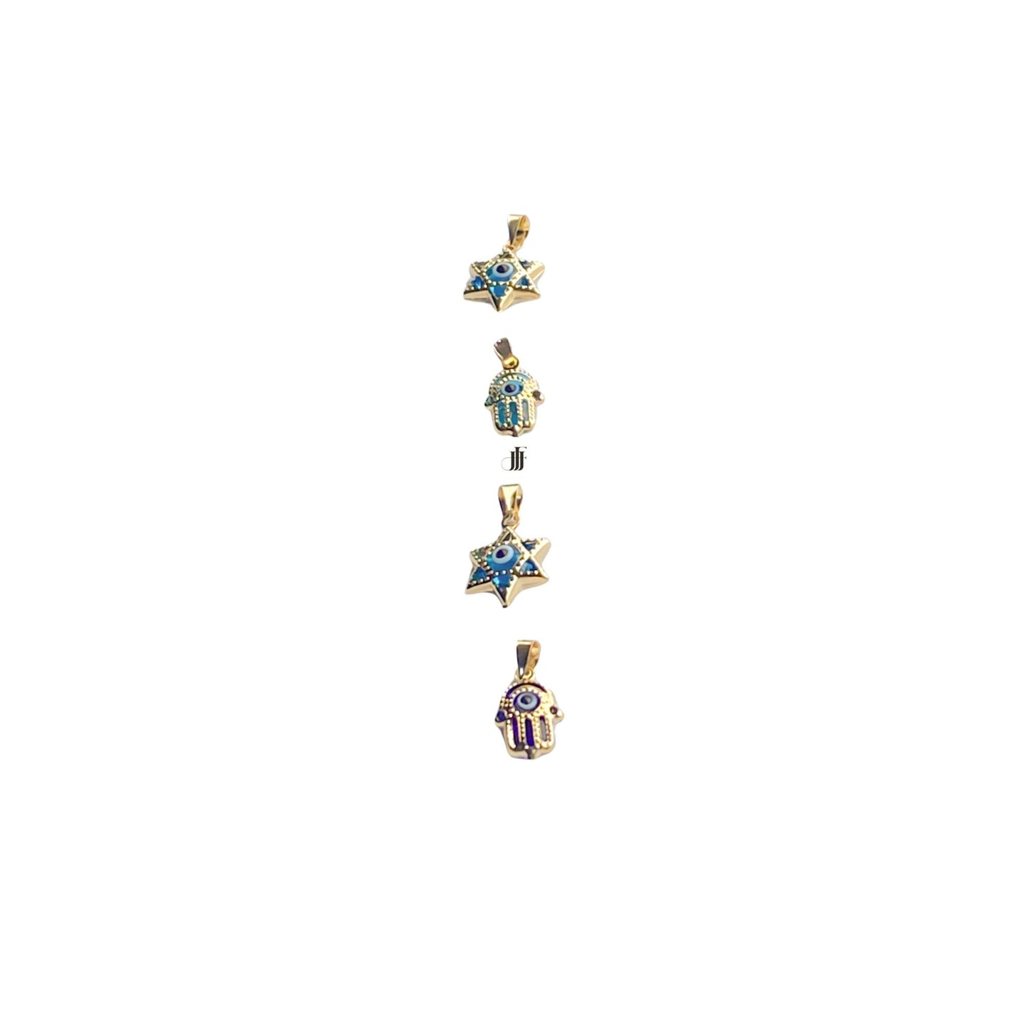 Gold Star of David pendant blue yellow gold Star of David Jewish star charm Bat Mitzvah Gift Evil eye David Mage pendant gift for her Jewish