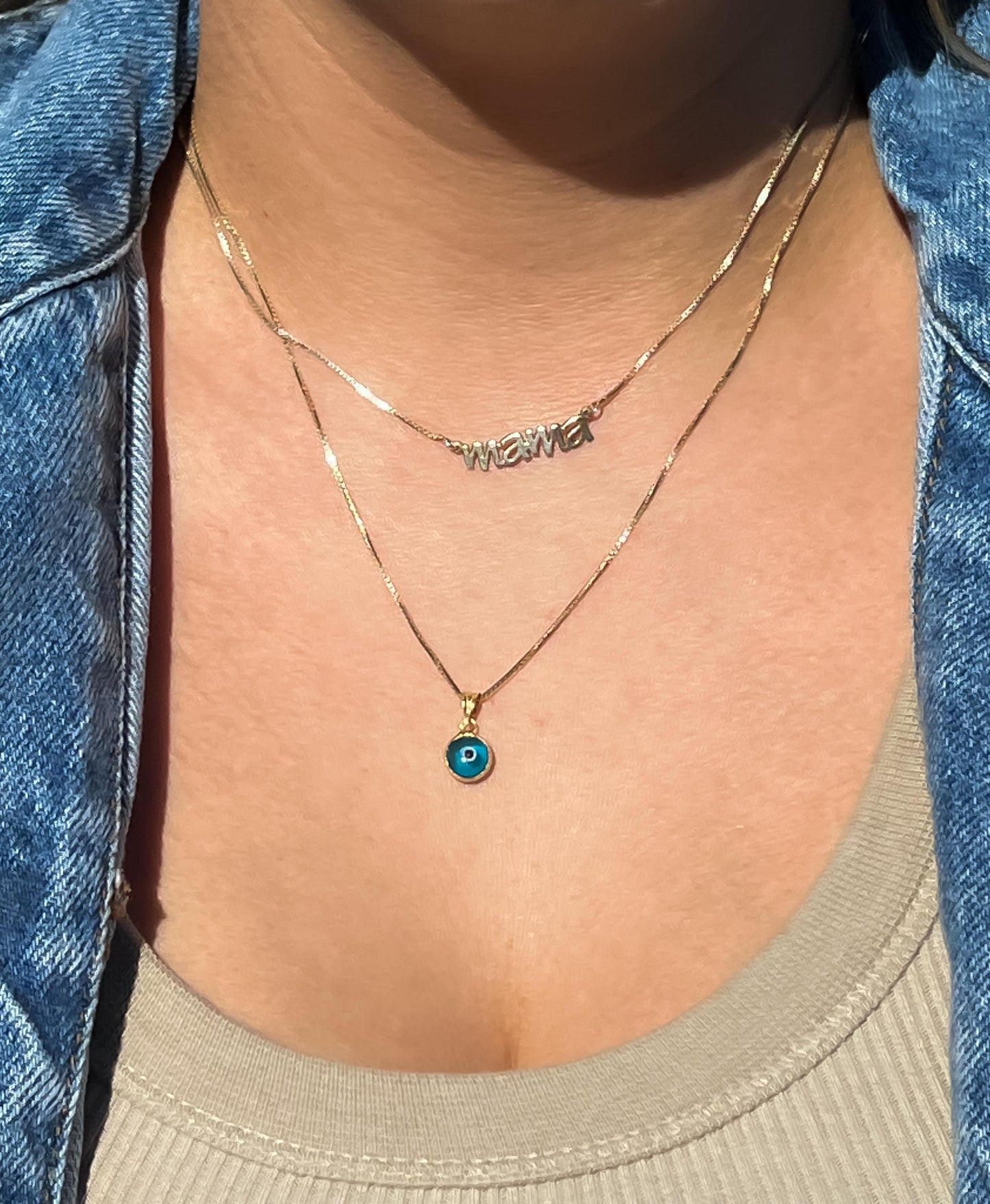 Bezel round dainty white Evil Eye puffed Pendant silver and gold plated Good Luck Round Protection Jewelry dainty Pendant amulet charm