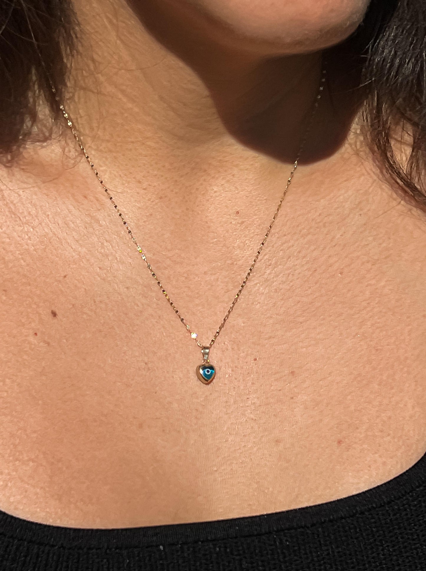 Dainty heart evil eye pendant turquoise real 10k gold evil eye heart shaped charm pendant gift for hernprotection evil eye charm amulet eye