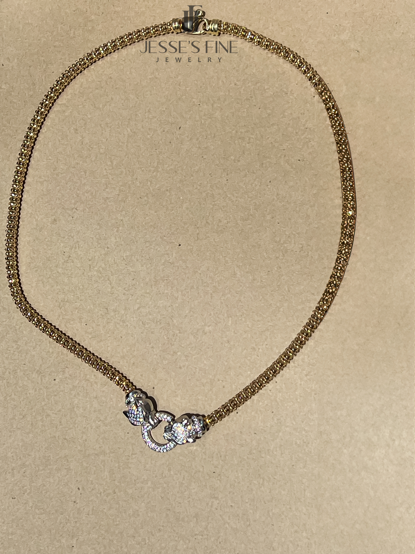 Double Panther necklace gold and silver jaguar Jewelry cz Necklace Jewelry statement necklace gift for her silver statement jaguar chain