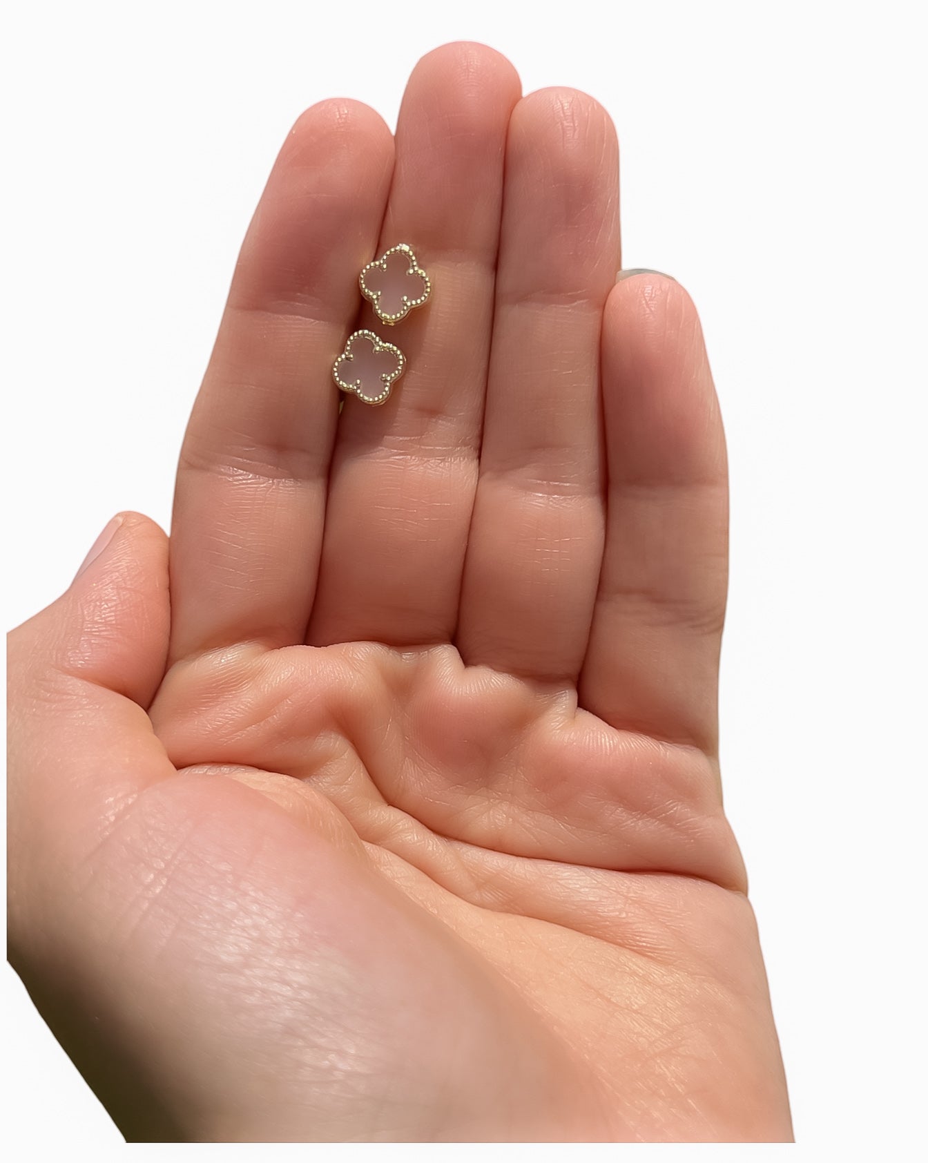 Mini clover earrings 10k gold red clover earrings