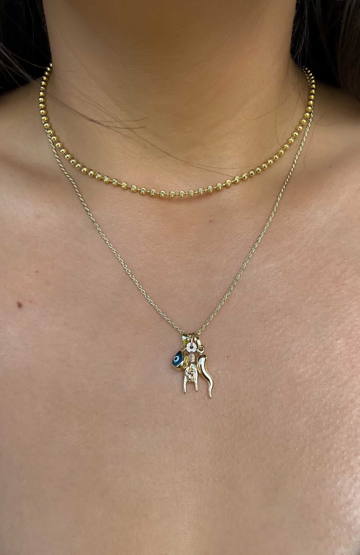 Mano Cornuto italian Charm Gold Hand Real Gold Italian Charm good luck charm Malocchio hand charm Italian superstition luck charm gift