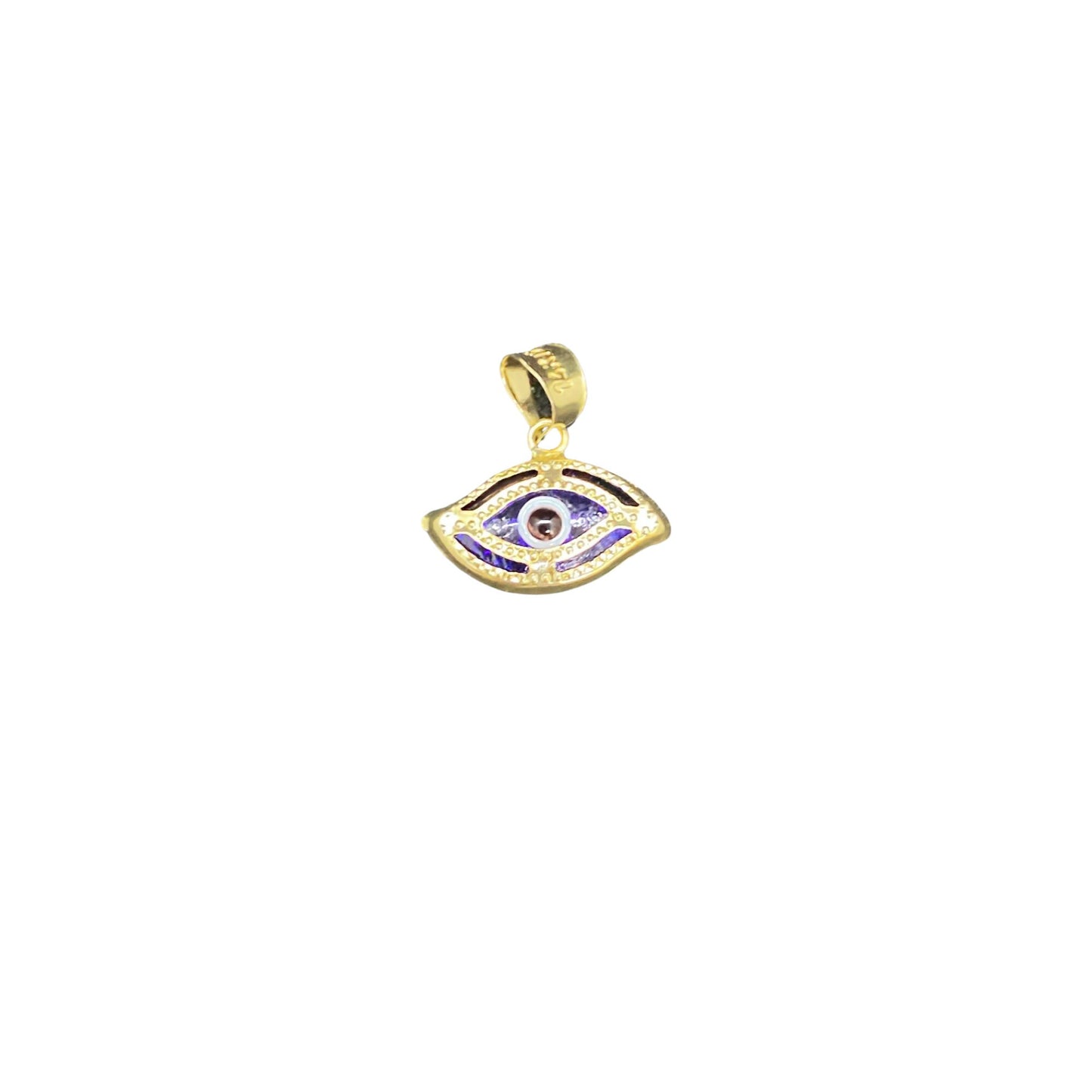 Evil Eye shaped pendant with dark blue evil eye protection evil eye amulet real gold evil eye pendant protection jewlery 14k yellow gold ojo