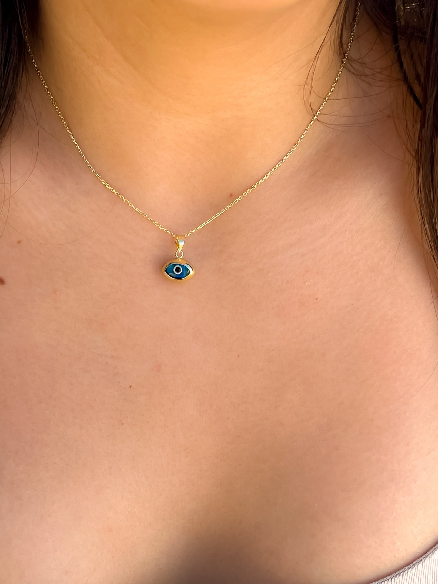 Eye shaped evil eye pendant Turkish ocean blue evil eye pendant mal del ojo pendant evil eye pendant protection all seeing eye charm
