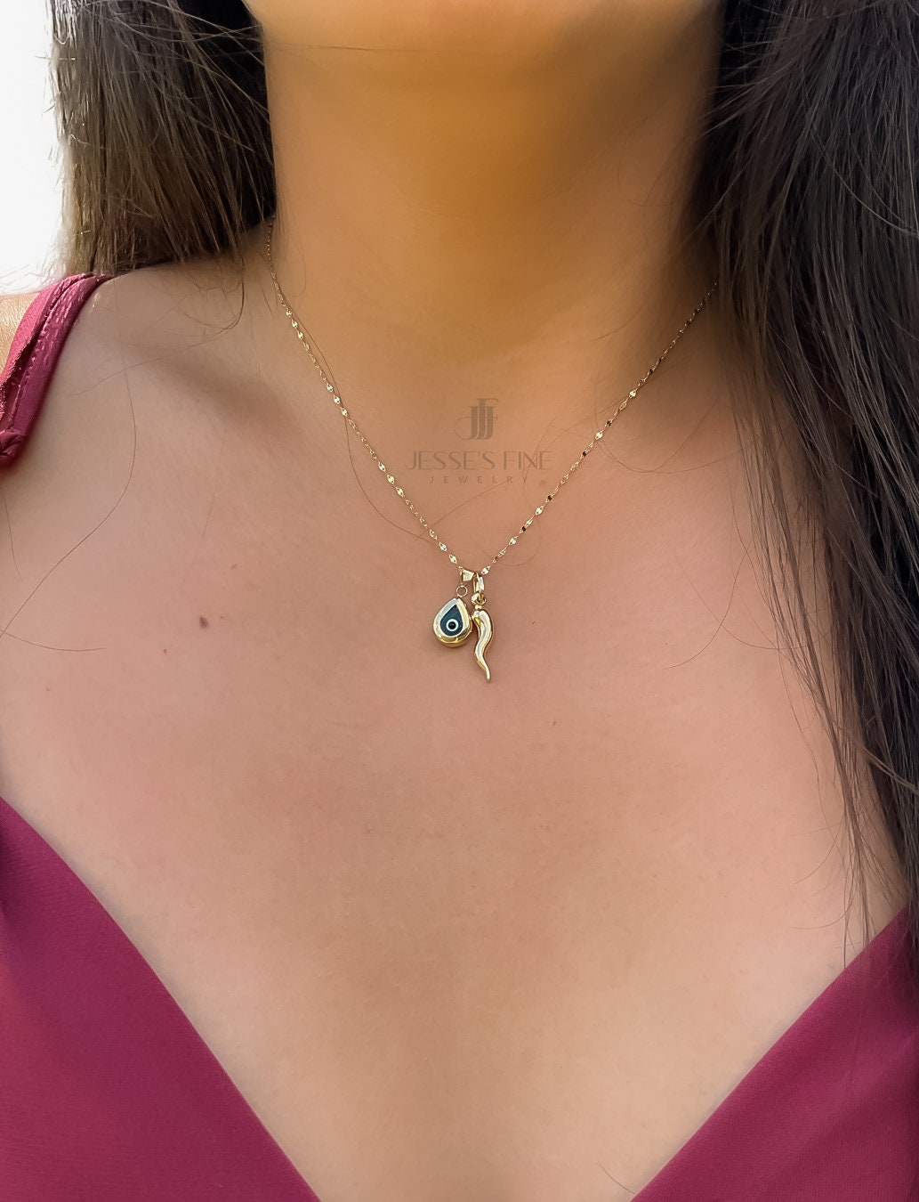 Dainty evil eye teardrop pendant with blue glass evil eye tiny teardrop pendant evil eye protection jewerly evil eye amulet gift for friend