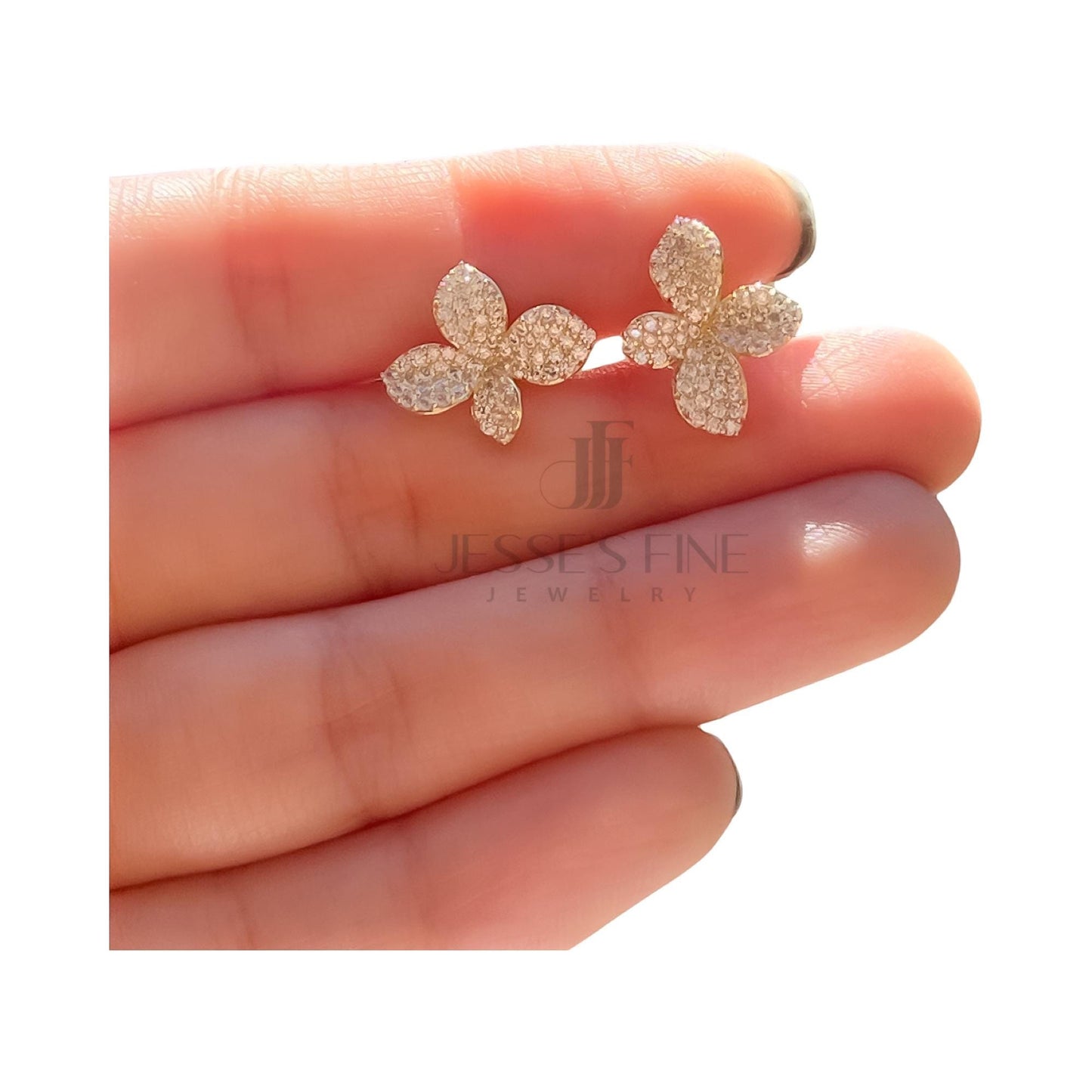 Bridal flower earrings wedding day earrings flower gold plated sterling silver earring bridesmaid earring blossom earrings designer earring