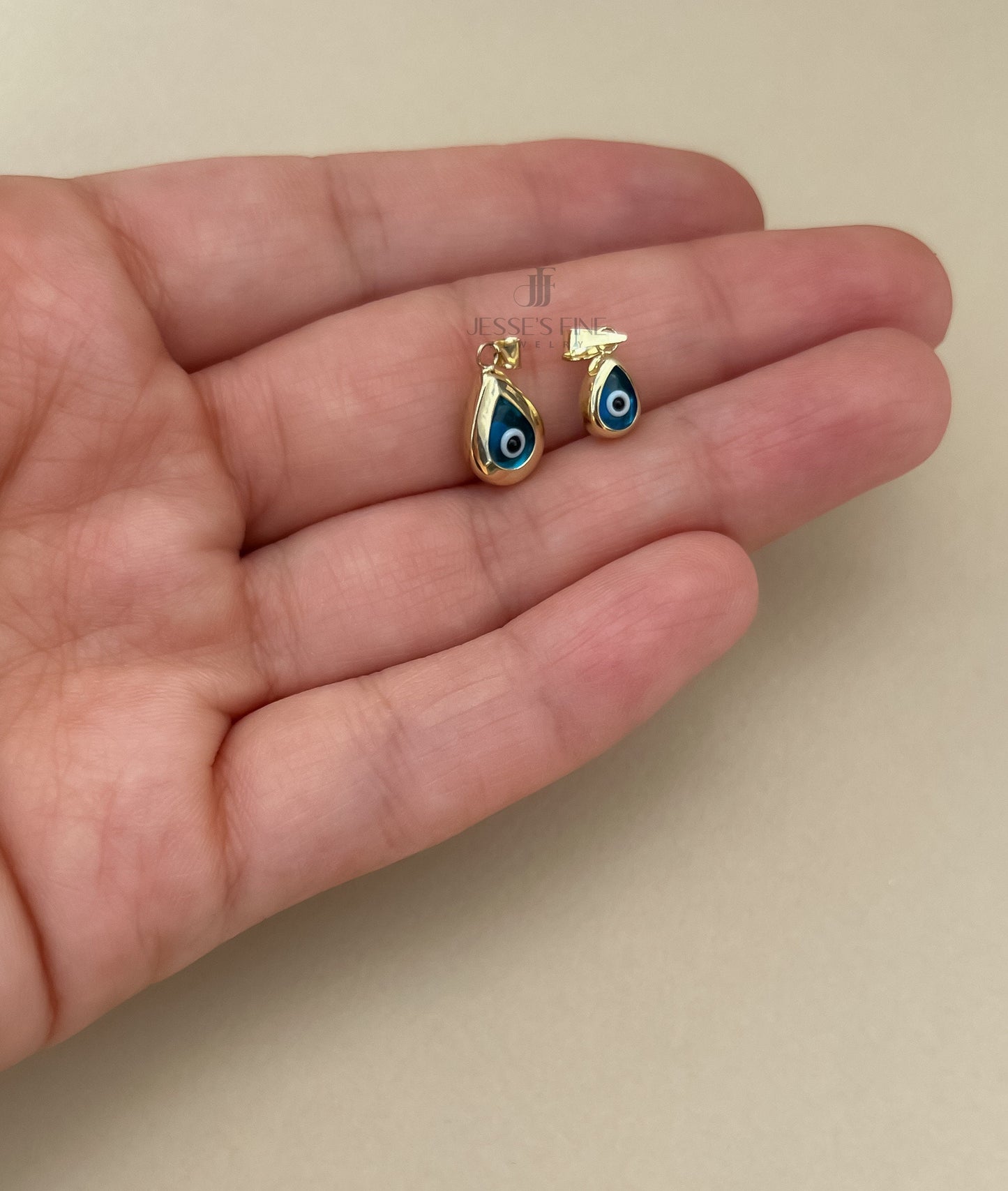 Dainty evil eye teardrop pendant with blue glass evil eye tiny teardrop pendant evil eye protection jewerly evil eye amulet gift for friend