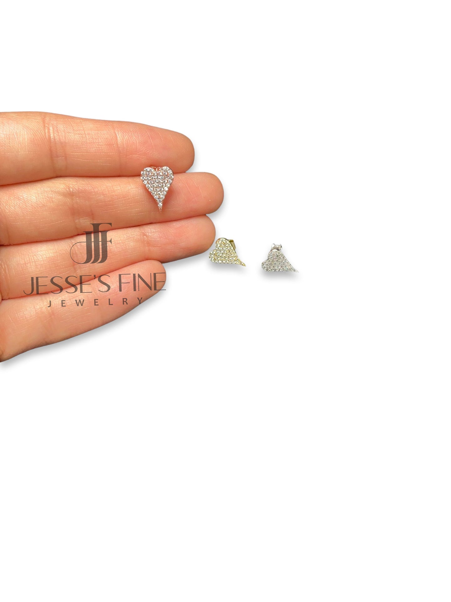 Long heart stud earrings CZ pave stone rose gold heart stud earrings gold heart earrings heart earring for young girl earring for teenage
