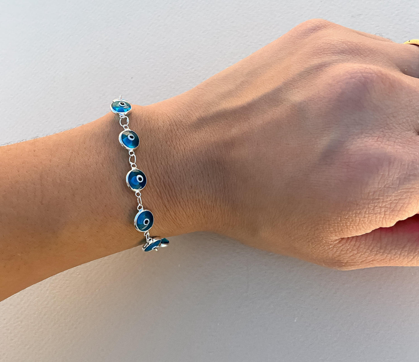 Silver Evil eye tennis bracelet all eyes tennis turquoise evil eye bracelet light blue evil eye bracelet protection evil eye bracelet gift