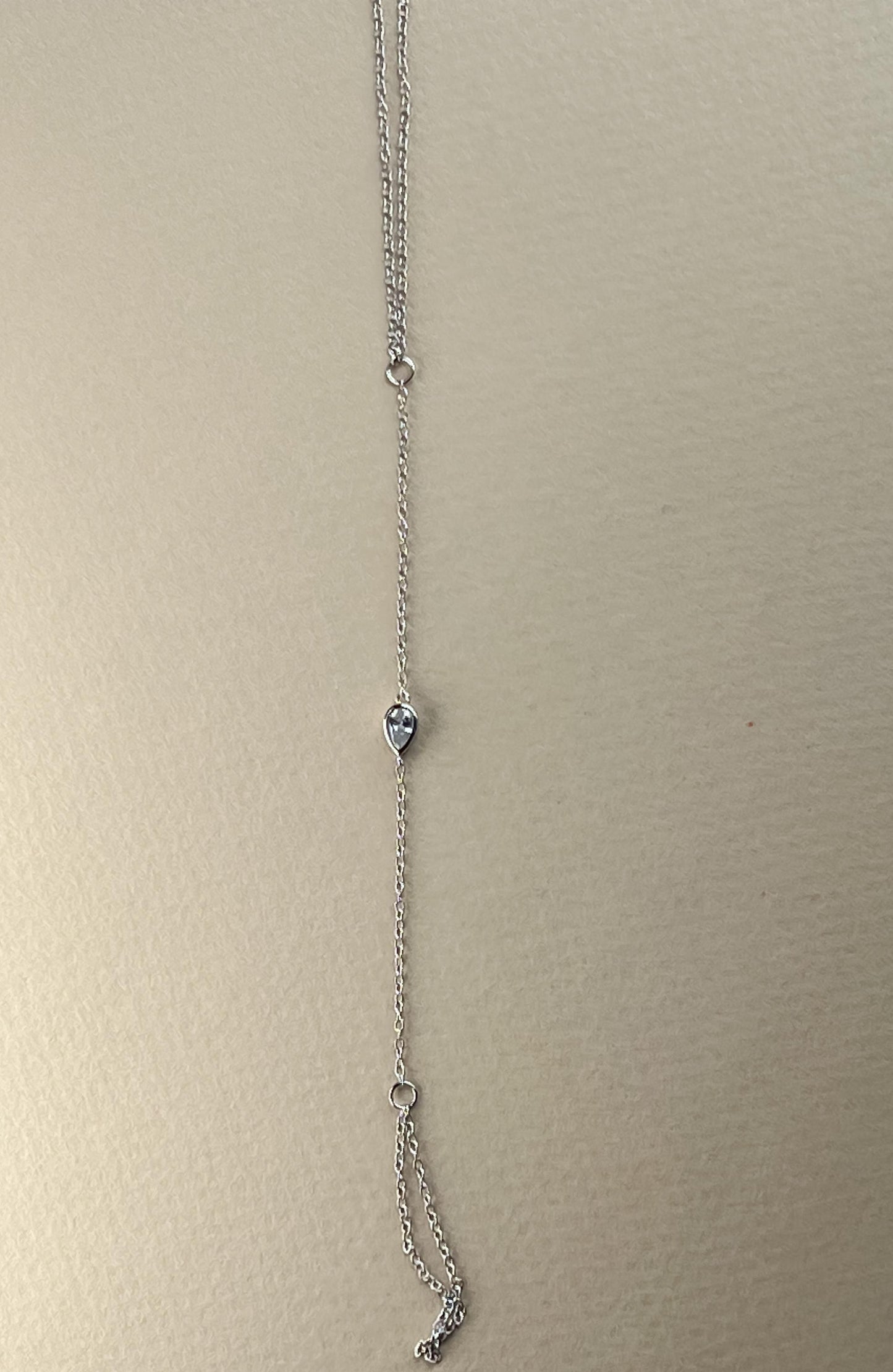 Silver pear stone handchain bracelet simple wrap sterling silver hand chain bracelet trendy hand chain bracelet gift for girl minimalist