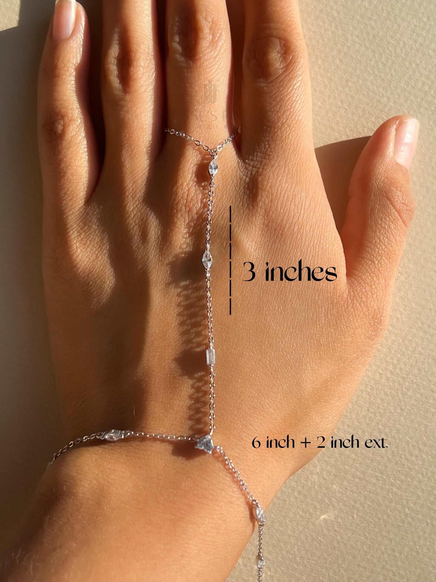 Dainty multi stone handchain bracelet CZ wrap sterling silver hand chain bracelet trendy hand chain bracelet gift for girl multistone silver