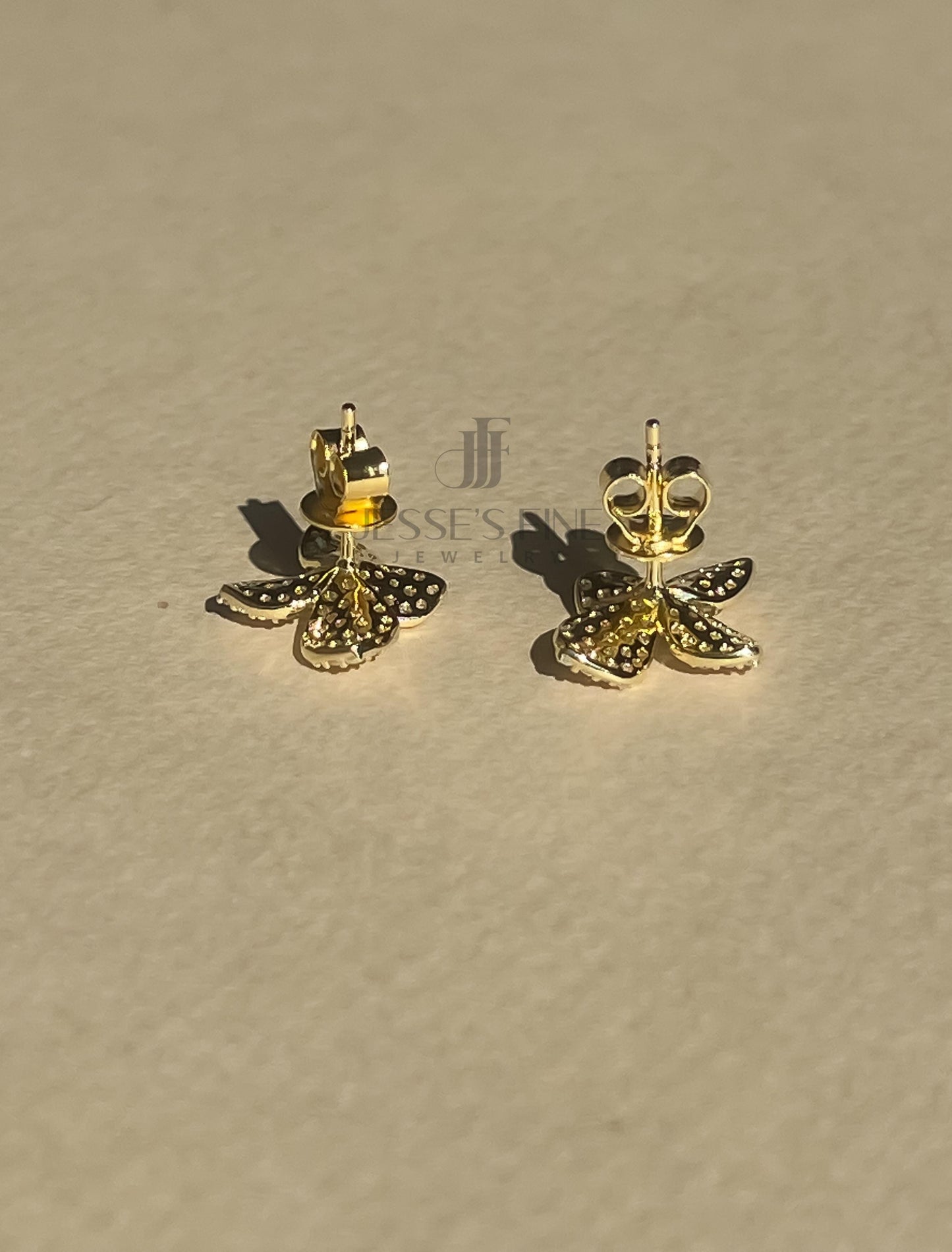 Bridal flower earrings wedding day earrings flower gold plated sterling silver earring bridesmaid earring blossom earrings designer earring