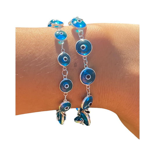 Silver Evil eye tennis bracelet all eyes tennis turquoise evil eye bracelet light blue evil eye bracelet protection evil eye bracelet gift