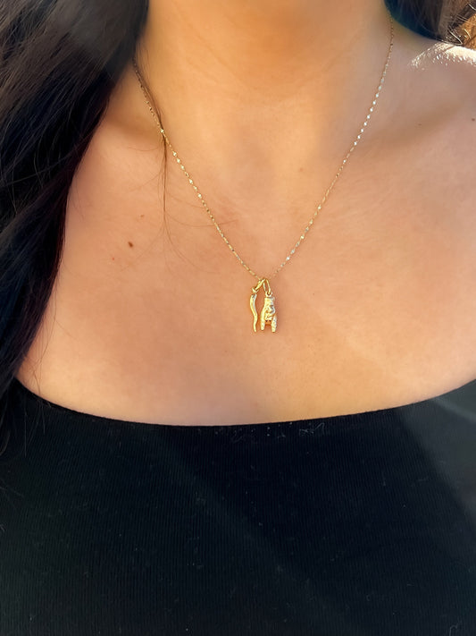 Mano Cornuto italian Charm Gold Hand Cornuto Real Gold Italian Charm good luck charm evil eye protection cornicello charm malocchio gold