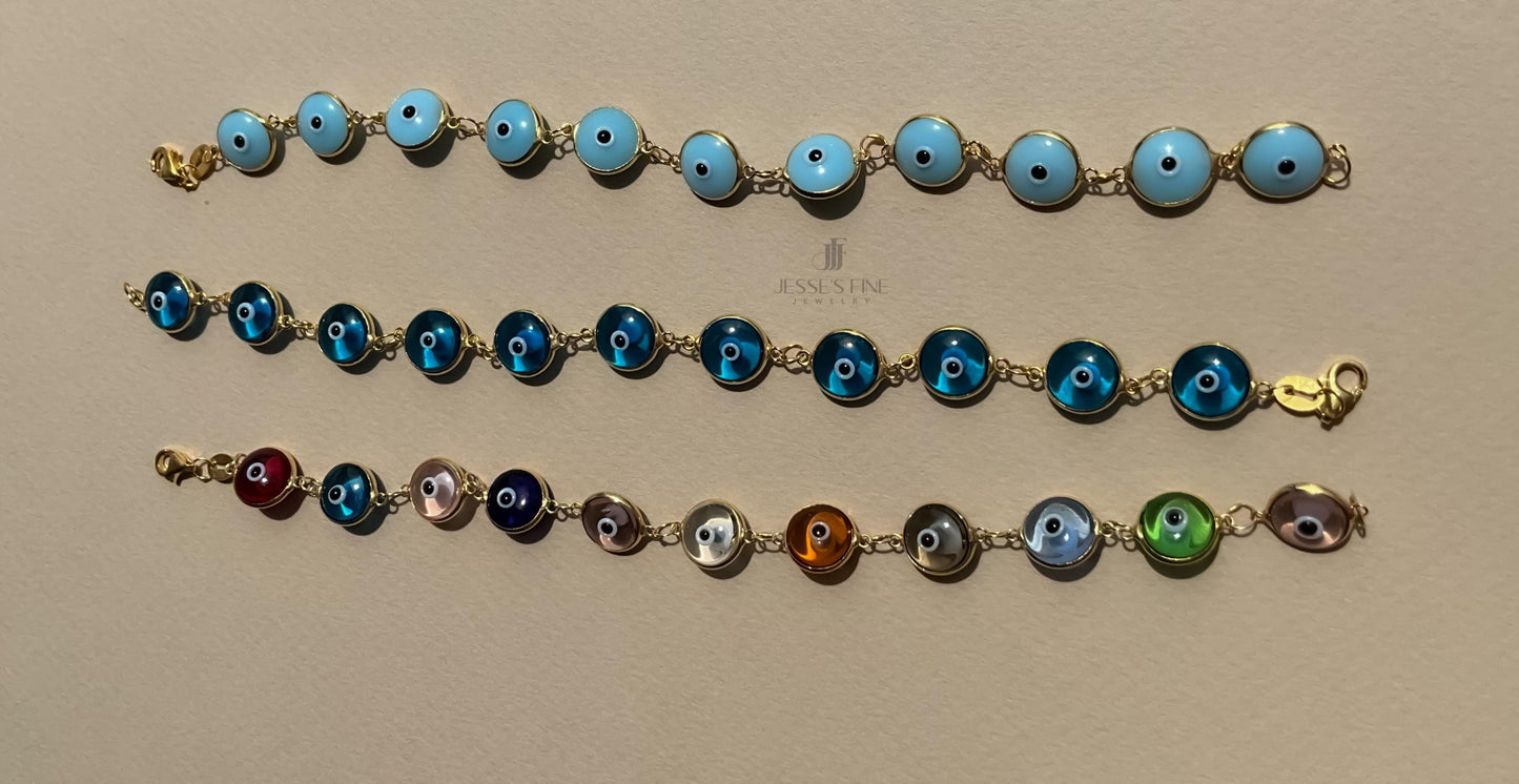 Red Evil eye tennis bracelet gold plated tennis turquoise evil eye bracelet light blue evil eye bracelet dark blue evil eye bezel bracelet