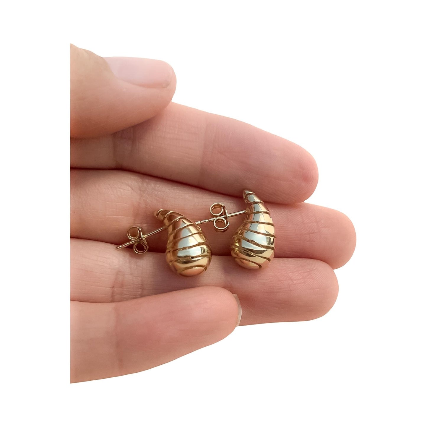 Gold Teardrop cut out dupe earrings 14k gold chunky dome trendy hoop earring statement earring real gold statement earring gift for her