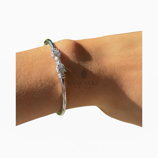Silver Double panther hinged cuff bracelet silver panther bangle gift for her gold panther cuff bangle gift for her unique cuff jaguar
