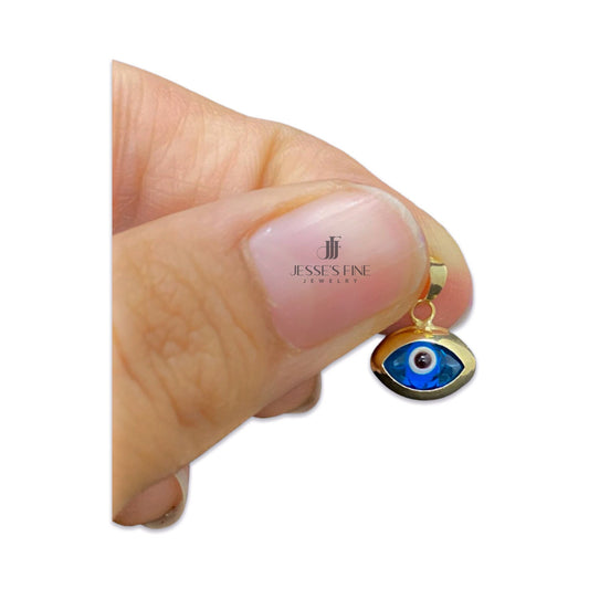 Eye shaped evil eye pendant Turkish ocean blue evil eye pendant mal del ojo pendant evil eye pendant protection all seeing eye charm