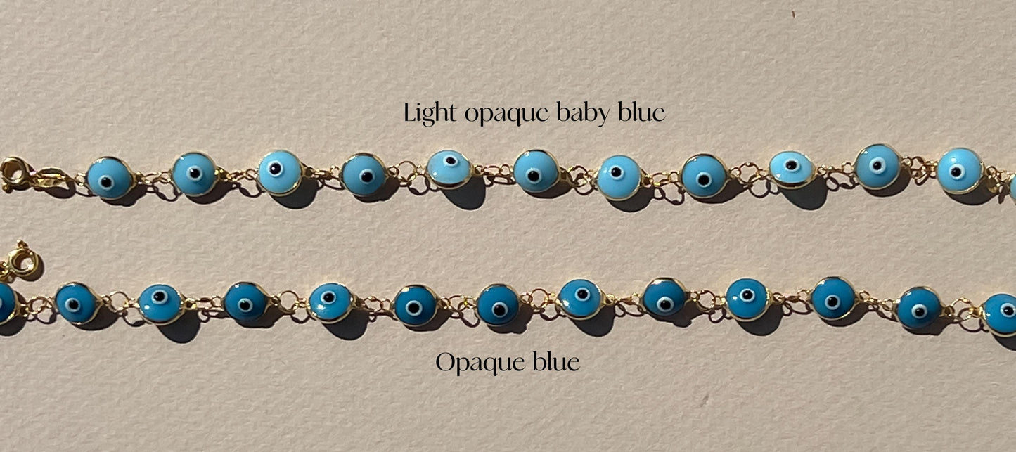 Evil eye gold tennis turquoise evil eye bracelet light blue evil eye bracelet dark blue glass evil eye bezel tennis bracelet protection