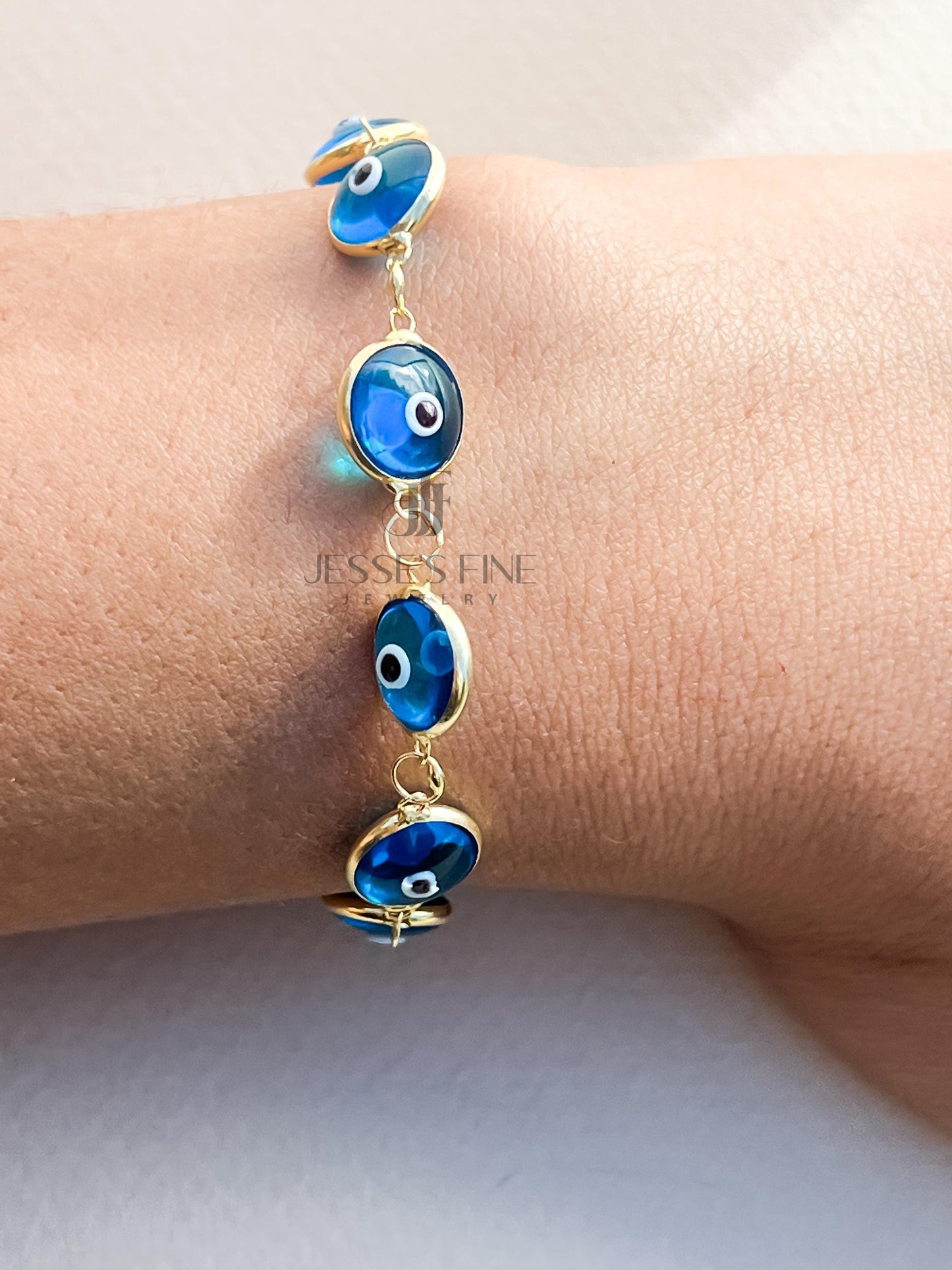 Blue Evil eye tennis bracelet gold plated tennis turquoise evil eye round glass light blue evil eye bracelet protection glass evil eye