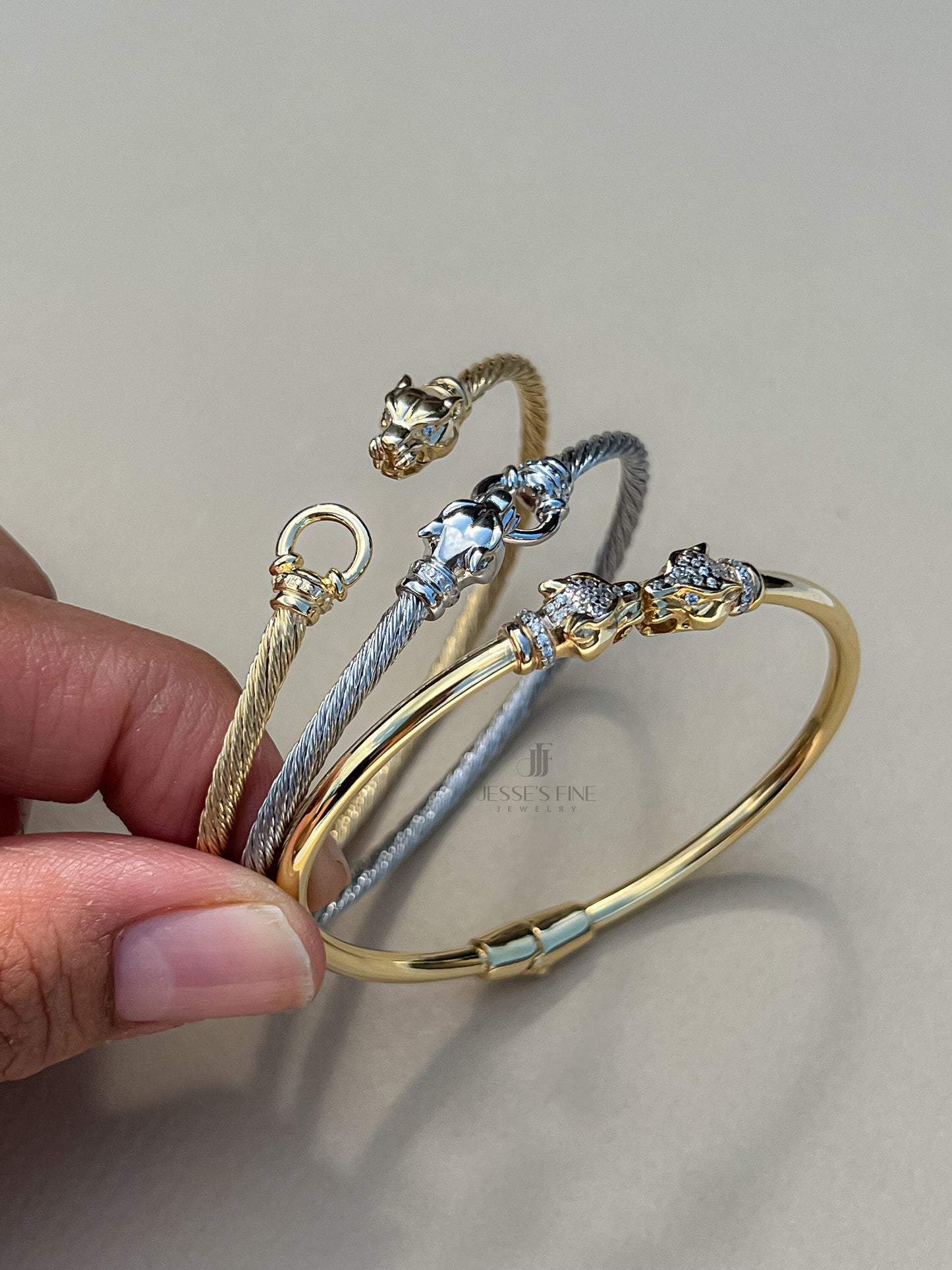 Silver Panther rope detail bangle bracelet gold and silver jaguar cuff gift for her panther cuff bangle gift for her jaguar dainty bracelet