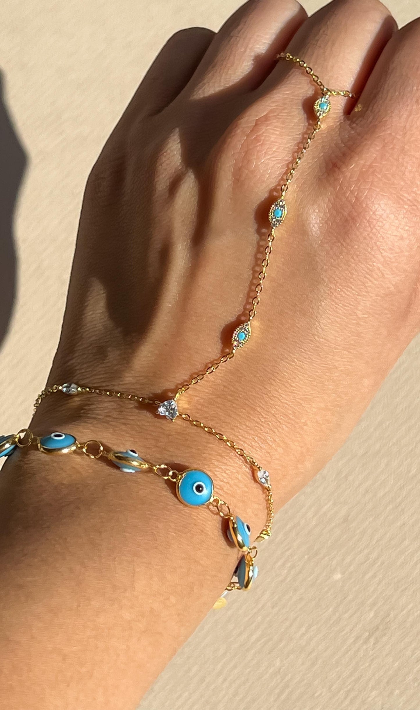 Evil eye handchain gold bracelet CZ evil eye silver hand chain bracelet trendy hand chain bracelet gift for girl turquoise evil eye bracelet