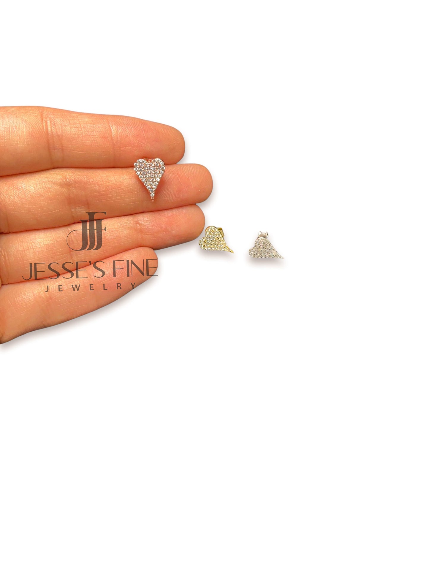 Long heart stud earrings CZ pave stone rose gold heart stud earrings gold heart earrings heart earring for young girl earring for teenage