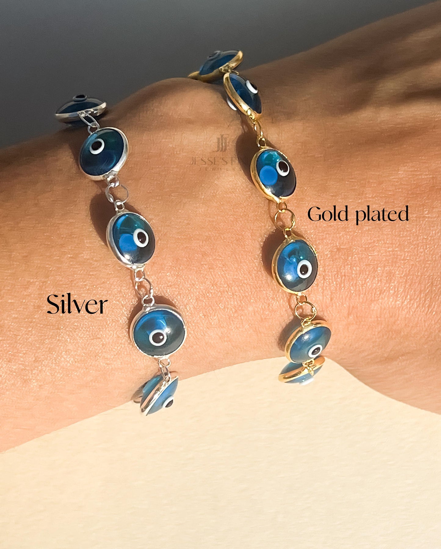 Blue Evil eye tennis bracelet gold plated tennis turquoise evil eye round glass light blue evil eye bracelet protection glass evil eye