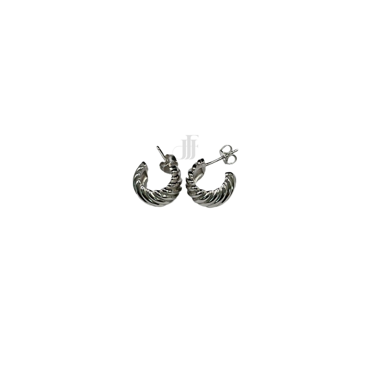 Cable rope sterling silver hoop earrings croissant hoop earrings unique hoop earrings gift for friend gold statement hoop earrings trendy