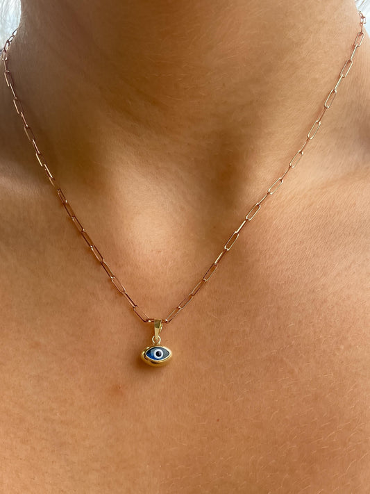 Dainty evil eye pendant mini evil eye pendant 10k gold mini evil eye pendant for her gift for friend amulet evil eye minimalist evil eye