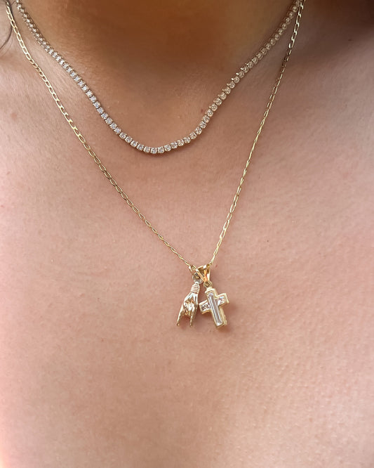 Small Mano Cornuto italian Charm Gold Hand Real Gold Italian Charm good luck charm Malocchio hand charm Italian superstition luck charm