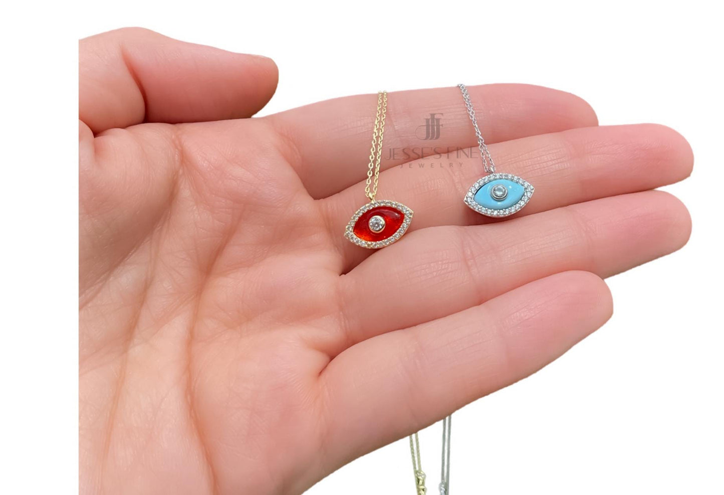 Silver light blue evil eye necklace talisman blue evil eye necklace dainty evil eye necklace for her protection baby blue evil eye amulet