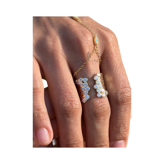 Hammered detail statement ring texture thick cigar style ring statement gold ring gift for her anniversary ring western gold ring open ring