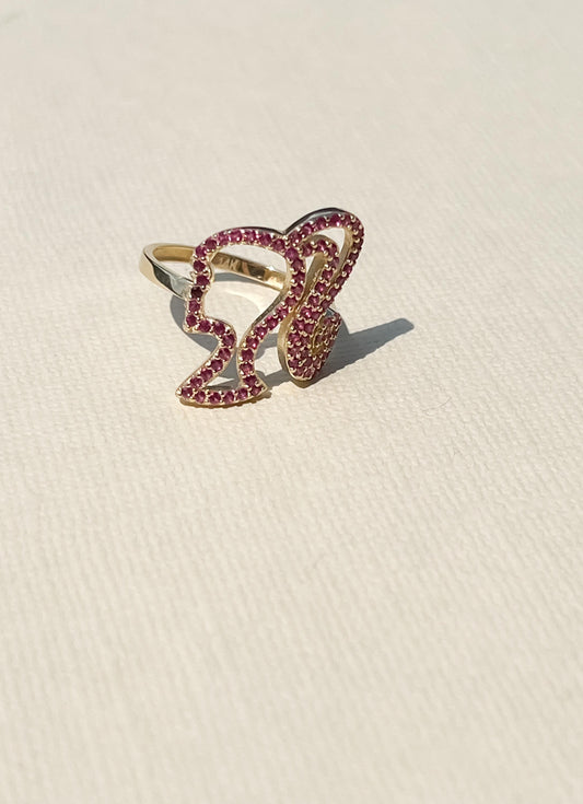Barbie pink ring pink girly ring teenager pink CZ ring gold and pink ring doll ring statement pink CZ ring gift for her  valentines gift ring