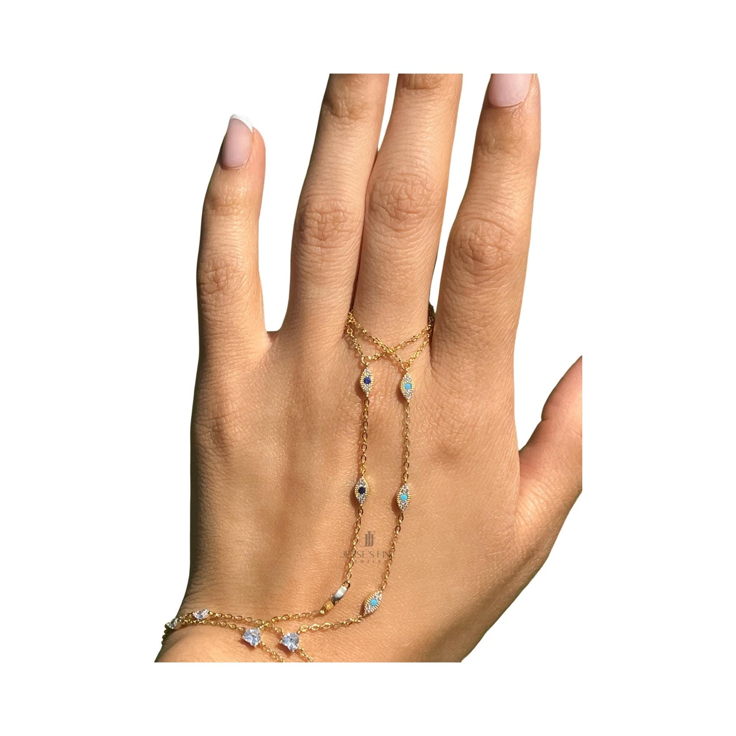 Evil eye handchain gold bracelet CZ evil eye silver hand chain bracelet trendy hand chain bracelet gift for girl turquoise evil eye bracelet