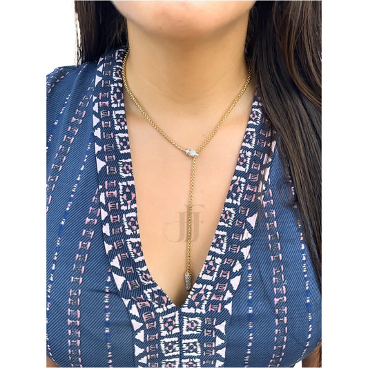 Lariat jaguar biting Necklace cz gold and silver panther Jewelry Statement Y Necklace Jewelry layered adjustable necklace gift for her