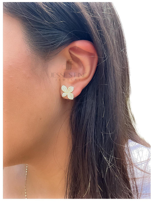 Wedding earrings wedding day earrings flower gold plated sterling silver earring bridesmaid earring blossom earrings designer earring dainty