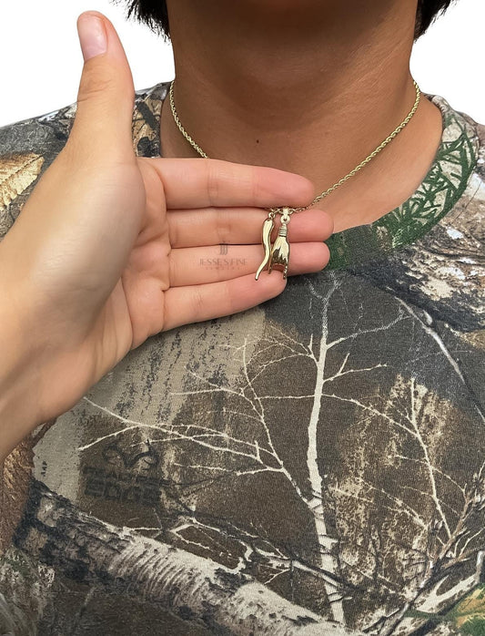 Italian mano cornuta pendant malocchio italian hand 14k gold pendant gold cornicello charm gift for him mini mano cornuta large mano cornuta