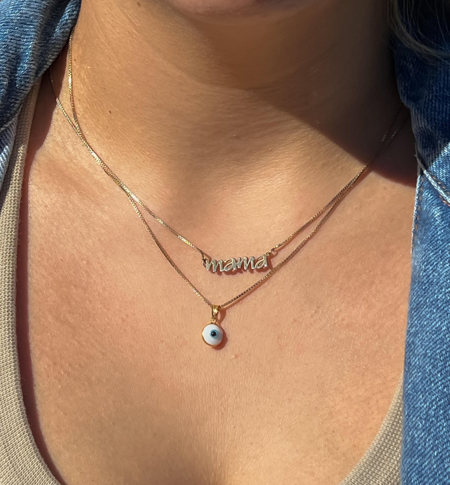 Bezel round dainty white Evil Eye puffed Pendant silver and gold plated Good Luck Round Protection Jewelry dainty Pendant amulet charm