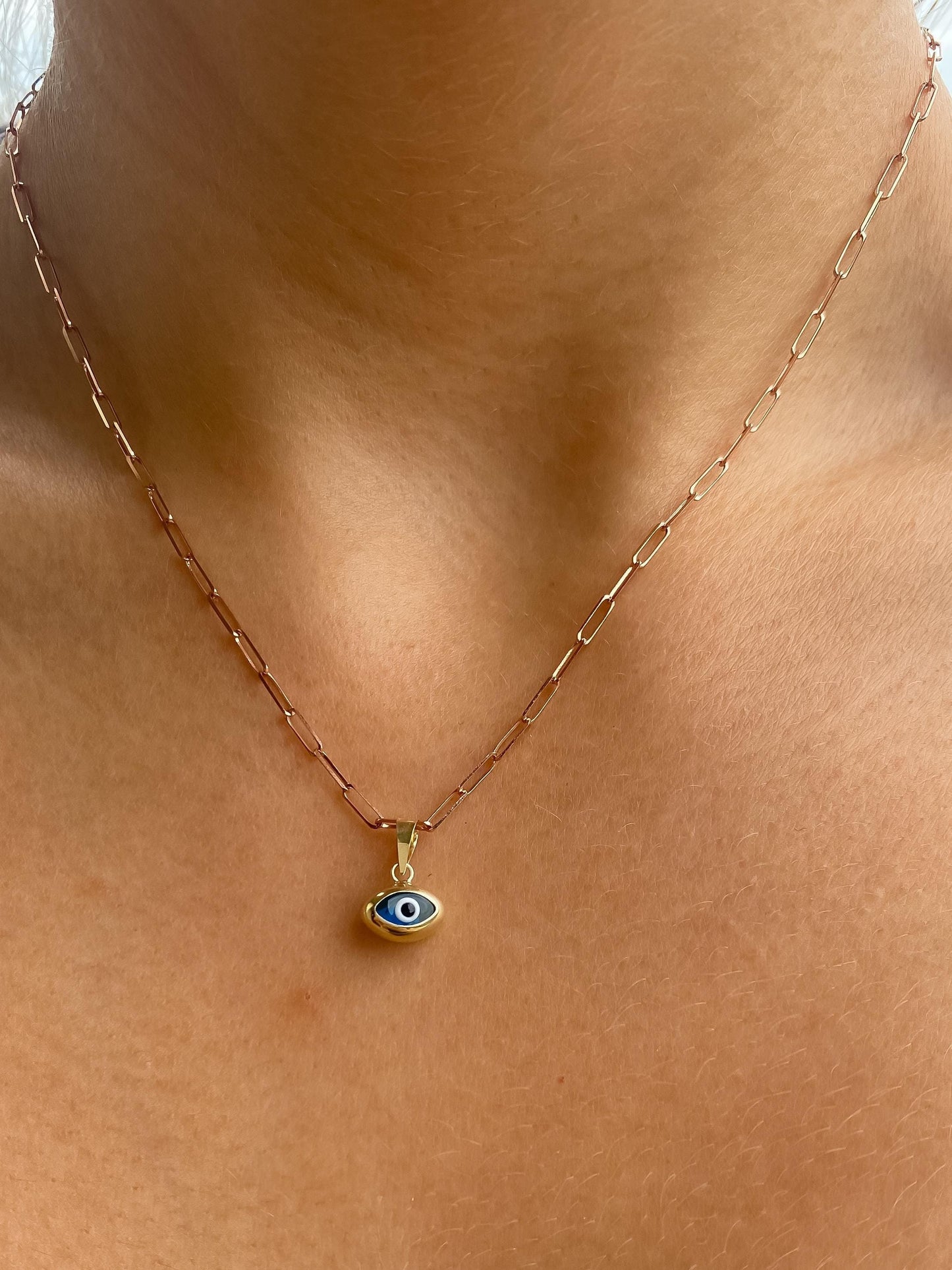 Small evil eye pendant mini evil eye pendant 10k gold mini evil eye pendant for her gift for friend amulet evil eye minimalist dainty charm